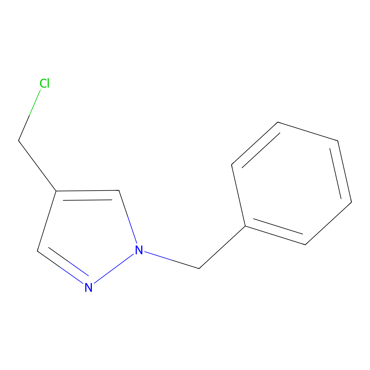 1-benzyl-4-(chloromethyl)-1H-pyrazole molecular structure, CAS 861204-95-7