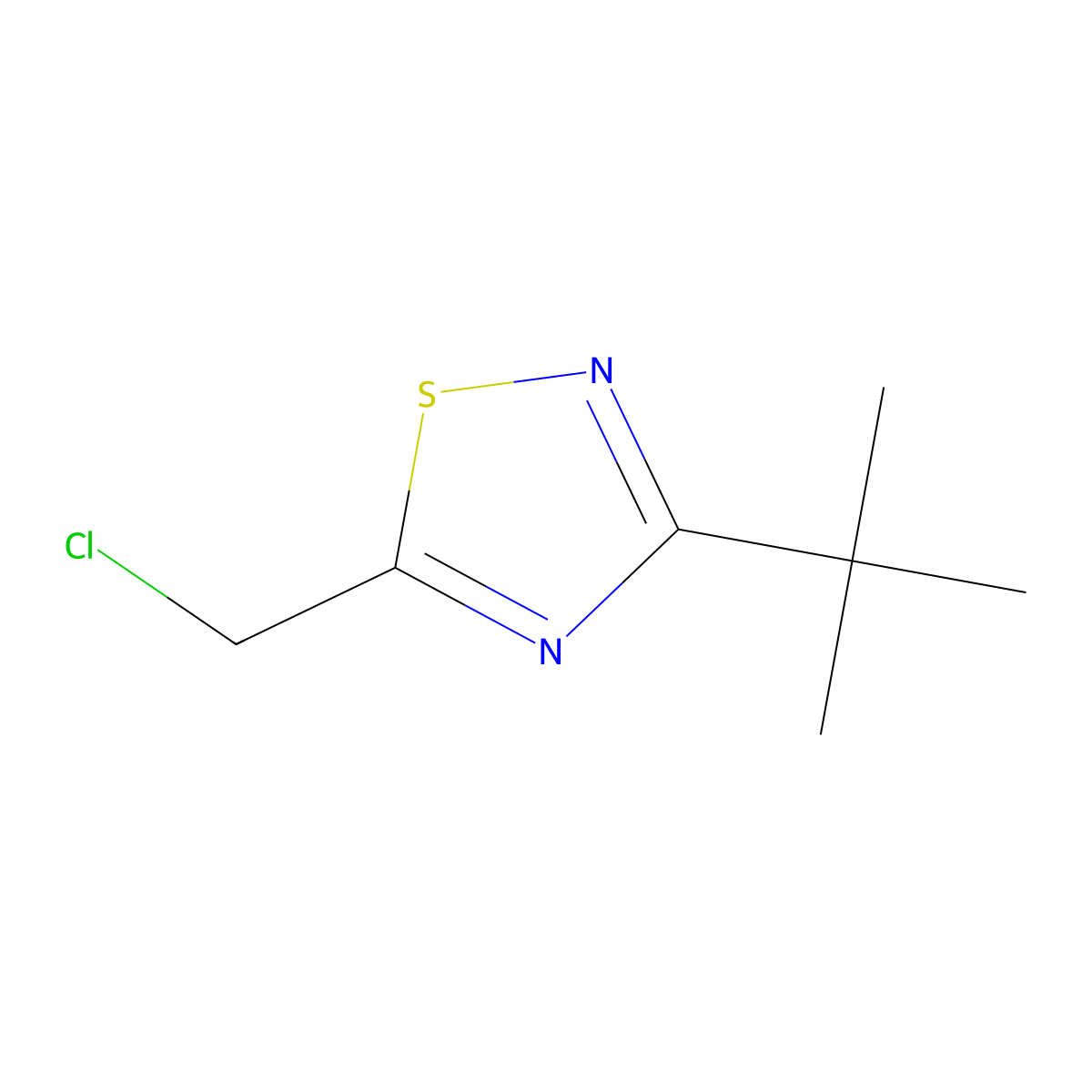 3-Tert-butyl-5-(chloromethyl)-1,2,4-thiadiazole molecular structure, CAS 861204-97-9