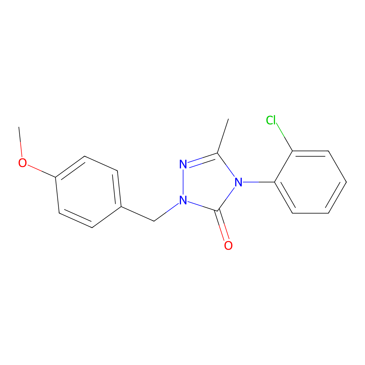 4-(2-chlorophenyl)-2-(4-methoxybenzyl)-5-methyl-2,4-dihydro-3H-1,2,4-triazol-3-one molecular structure, CAS 861205-98-3