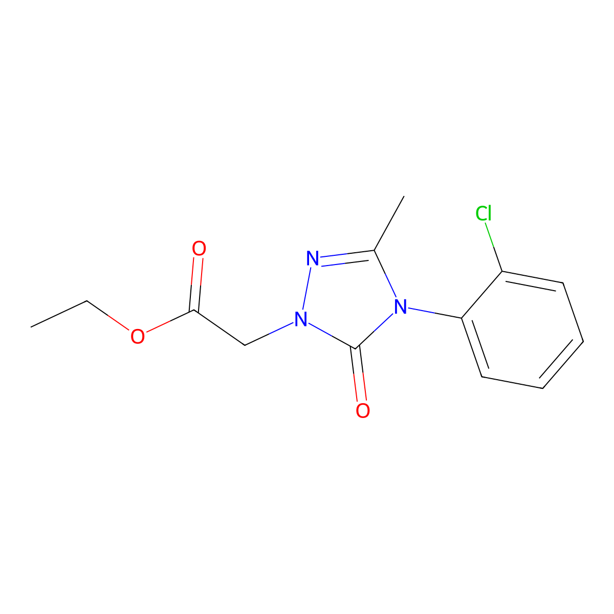 ethyl 2-[4-(2-chlorophenyl)-3-methyl-5-oxo-4,5-dihydro-1H-1,2,4-triazol-1-yl]acetate molecular structure, CAS 861205-99-4
