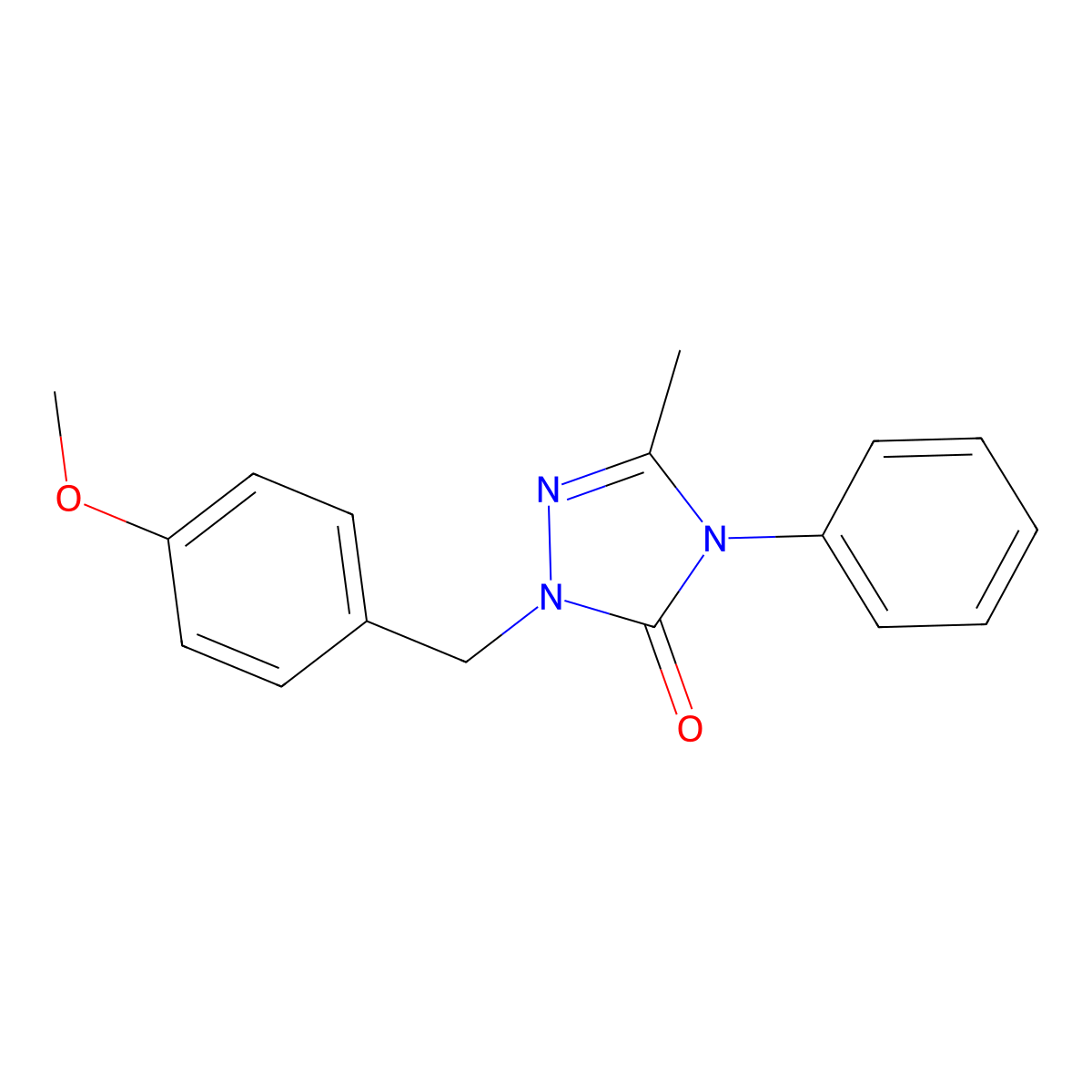 2-(4-methoxybenzyl)-5-methyl-4-phenyl-2,4-dihydro-3H-1,2,4-triazol-3-one molecular structure, CAS 861206-01-1