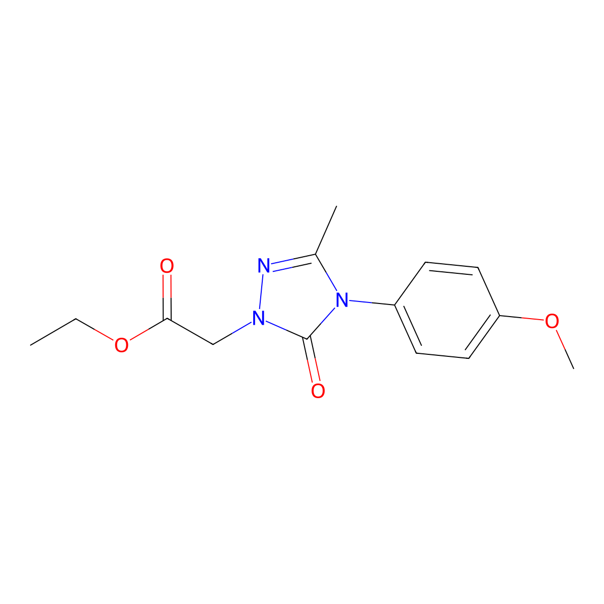 ethyl 2-[4-(4-methoxyphenyl)-3-methyl-5-oxo-4,5-dihydro-1H-1,2,4-triazol-1-yl]acetate molecular structure, CAS 861206-02-2