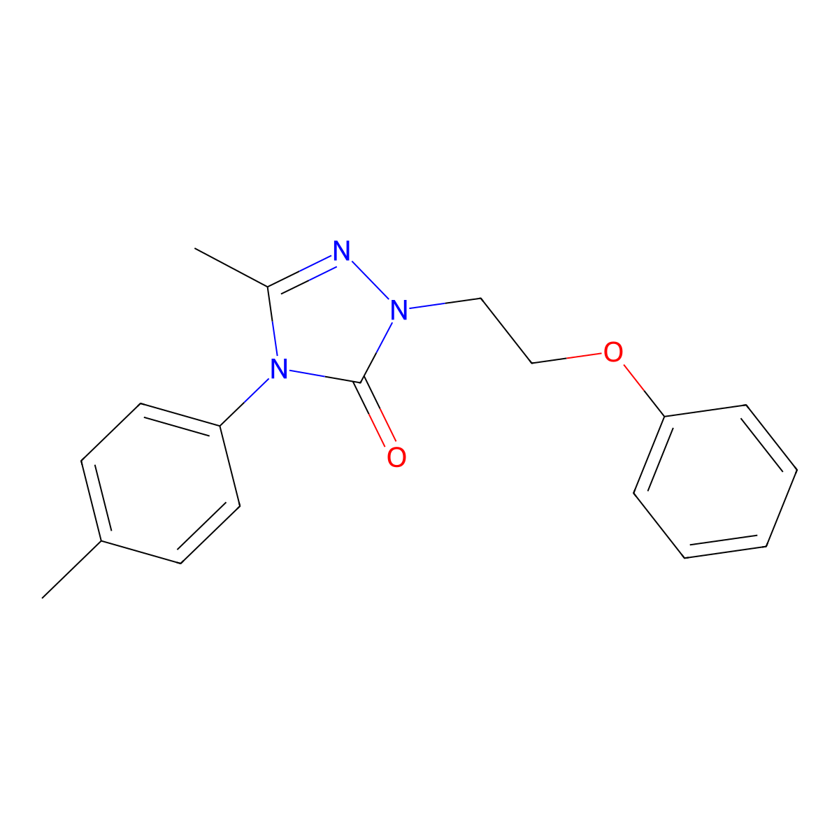 5-methyl-4-(4-methylphenyl)-2-(2-phenoxyethyl)-2,4-dihydro-3H-1,2,4-triazol-3-one molecular structure, CAS 861206-04-4