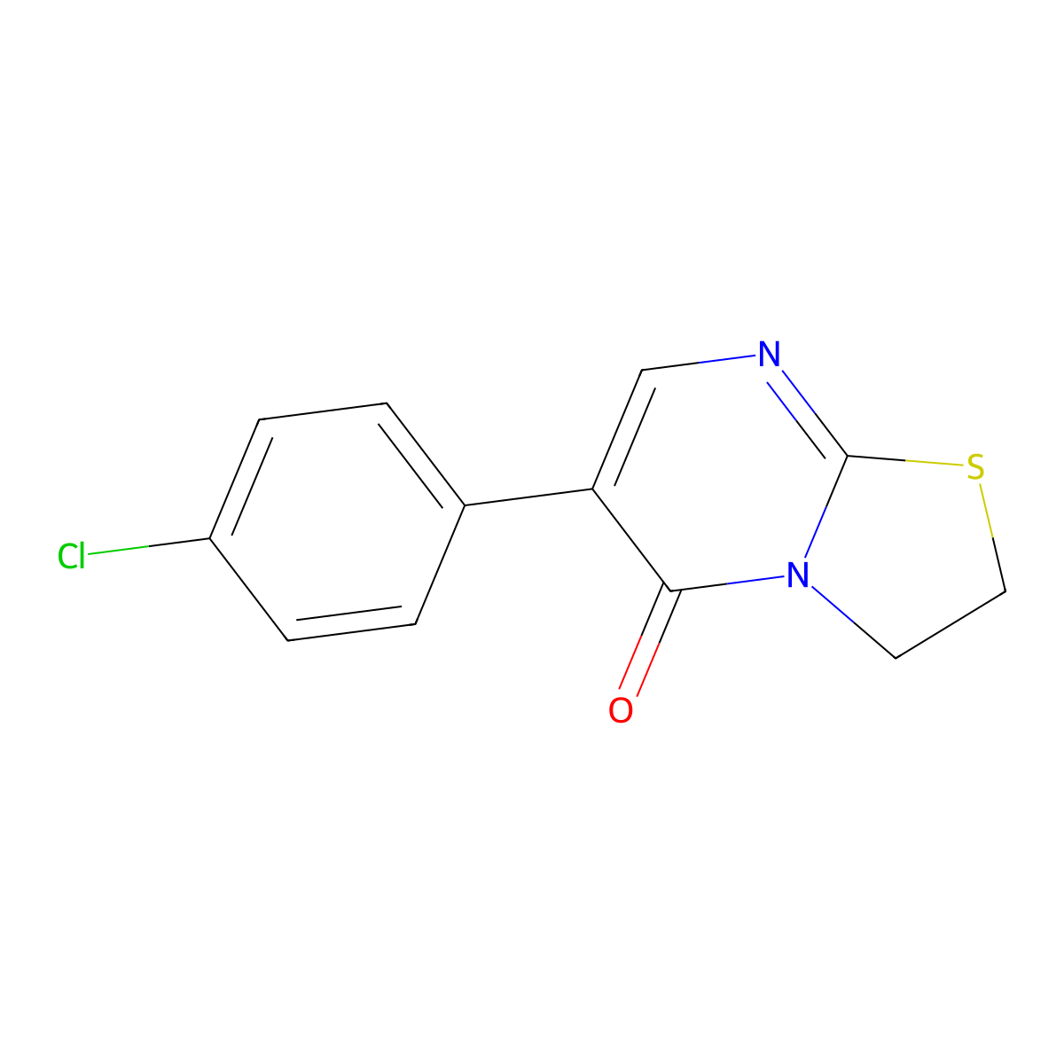 6-(4-chlorophenyl)-2,3-dihydro-5H-[1,3]thiazolo[3,2-a]pyrimidin-5-one molecular structure, CAS 861206-07-7
