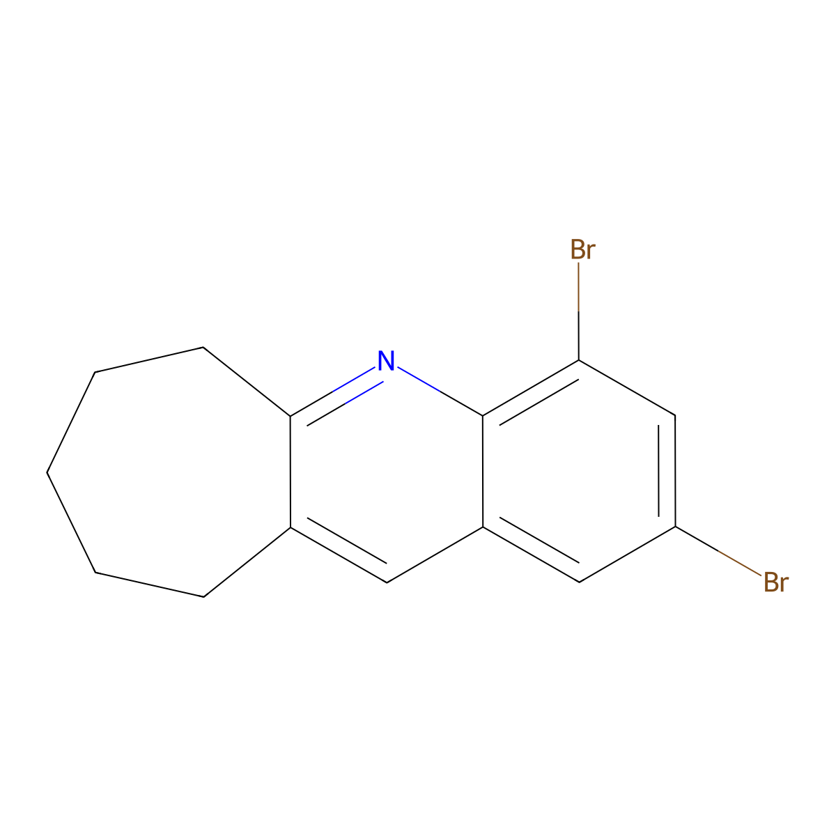 2,4-dibromo-7,8,9,10-tetrahydro-6H-cyclohepta[b]quinoline molecular structure, CAS 861206-08-8