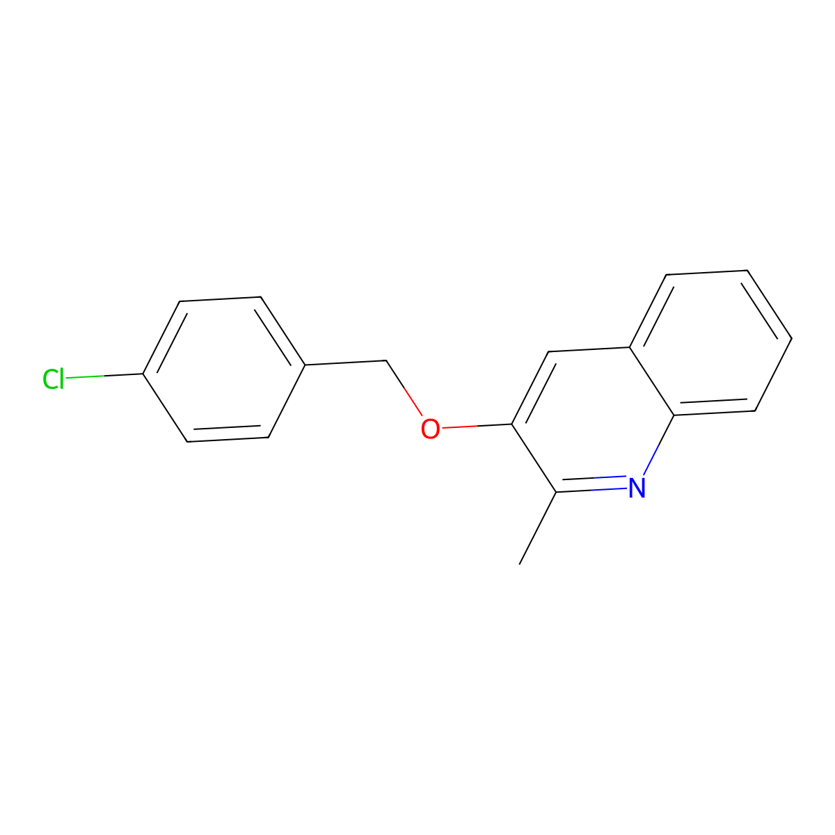 3-[(4-Chlorophenyl)methoxy]-2-methylquinoline molecular structure, CAS 861206-10-2