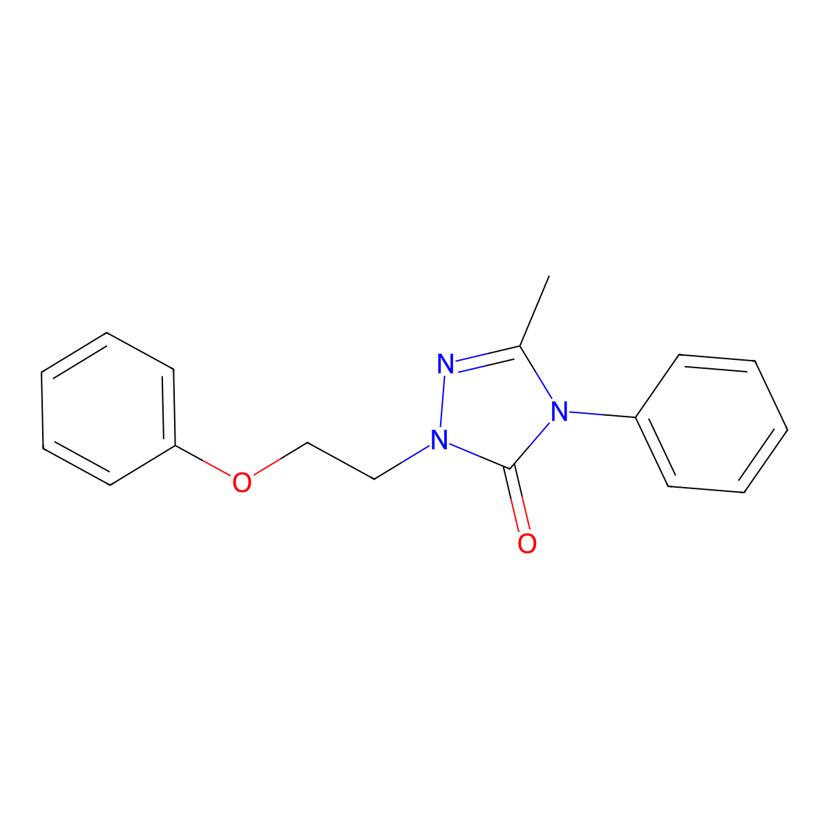 5-Methyl-2-(2-phenoxyethyl)-4-phenyl-1,2,4-triazol-3-one molecular structure, CAS 861206-16-8