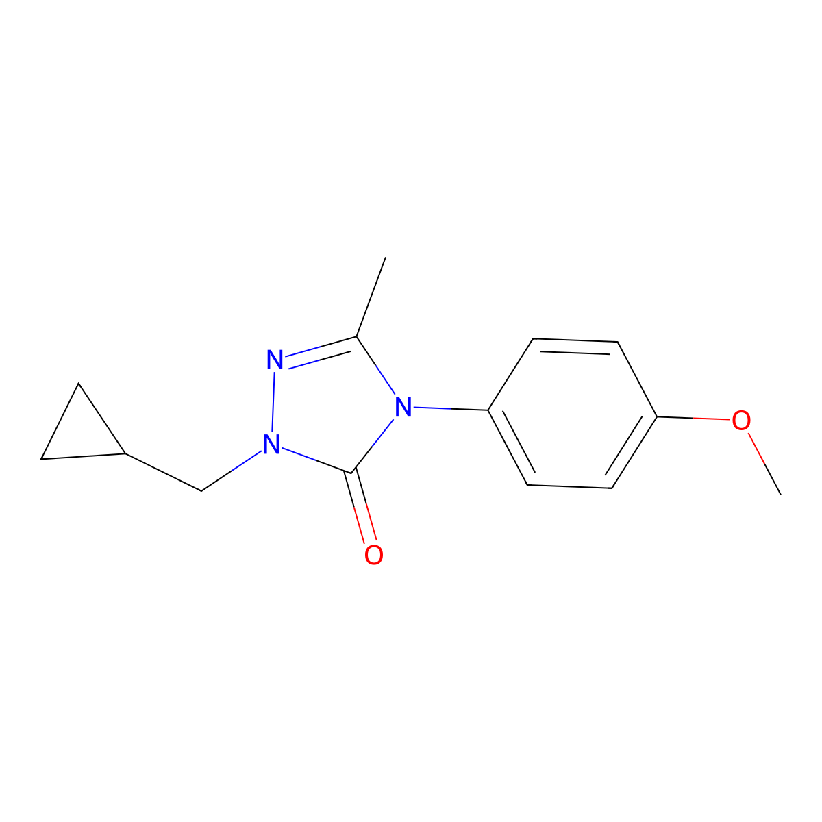 2-(cyclopropylmethyl)-4-(4-methoxyphenyl)-5-methyl-2,4-dihydro-3H-1,2,4-triazol-3-one molecular structure, CAS 861206-18-0
