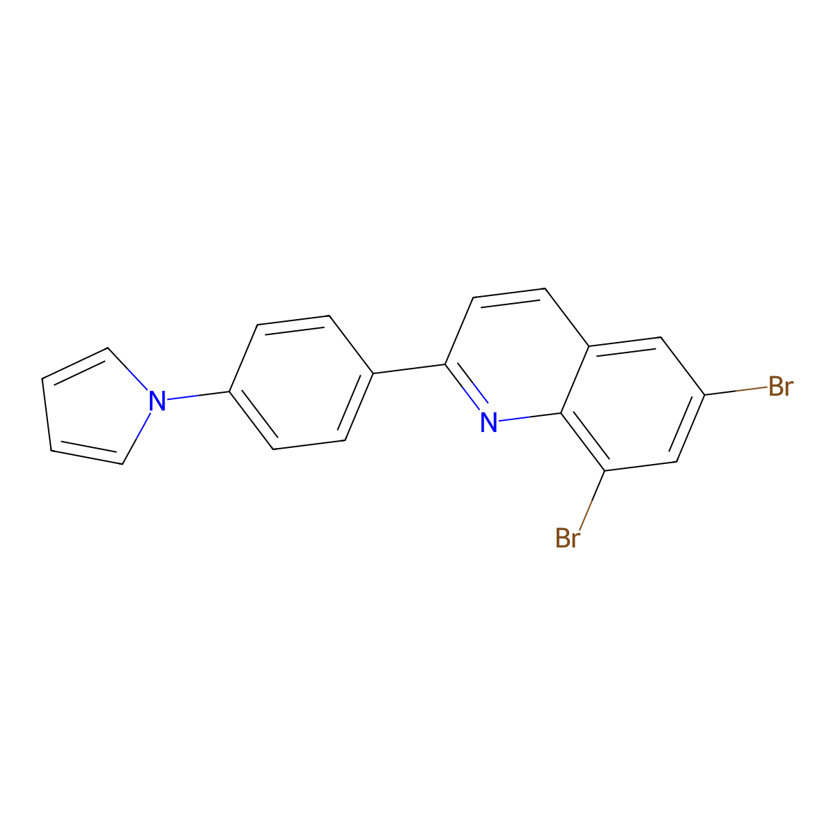 6,8-dibromo-2-[4-(1H-pyrrol-1-yl)phenyl]quinoline molecular structure, CAS 861206-24-8