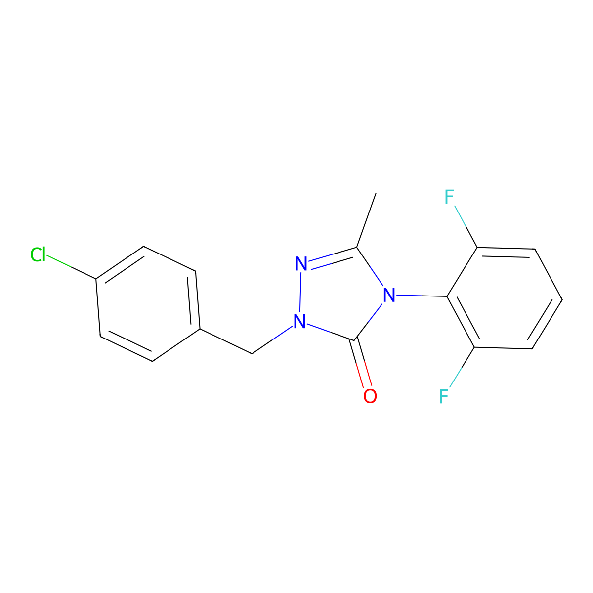 2-(4-chlorobenzyl)-4-(2,6-difluorophenyl)-5-methyl-2,4-dihydro-3H-1,2,4-triazol-3-one molecular structure, CAS 861206-31-7