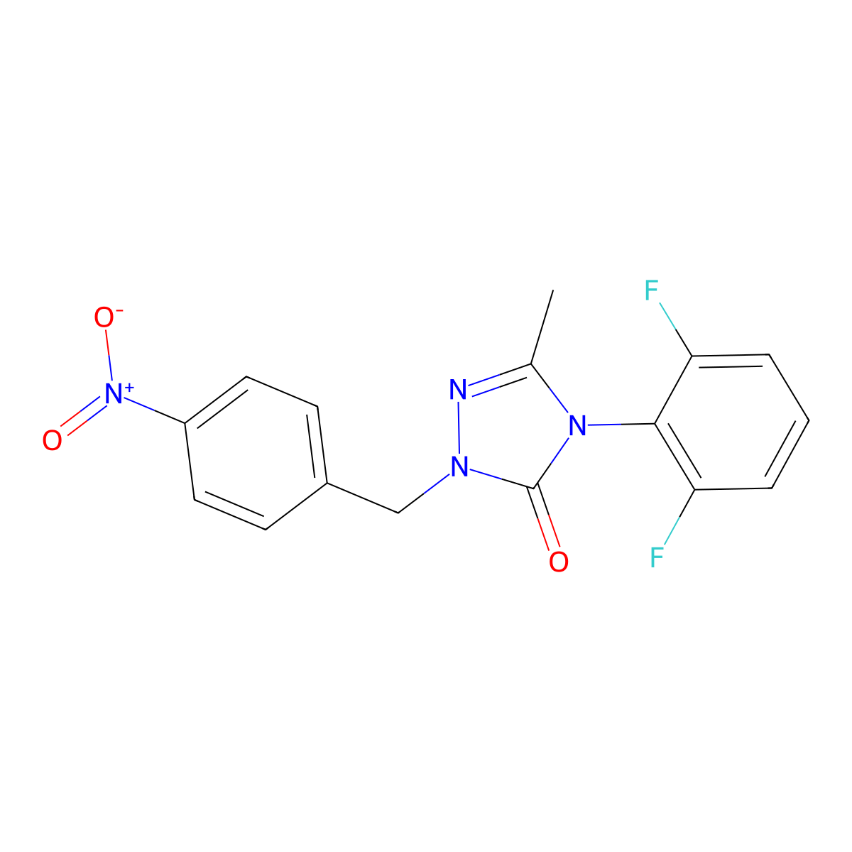 4-(2,6-difluorophenyl)-5-methyl-2-(4-nitrobenzyl)-2,4-dihydro-3H-1,2,4-triazol-3-one molecular structure, CAS 861206-33-9