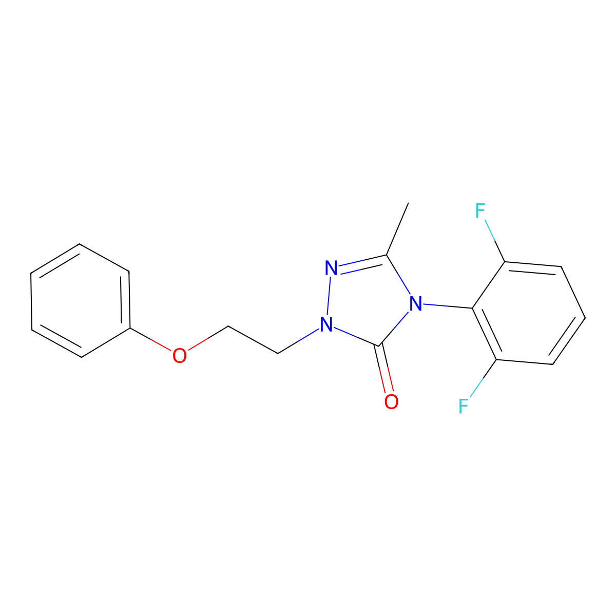 4-(2,6-difluorophenyl)-5-methyl-2-(2-phenoxyethyl)-2,4-dihydro-3H-1,2,4-triazol-3-one molecular structure, CAS 861206-34-0