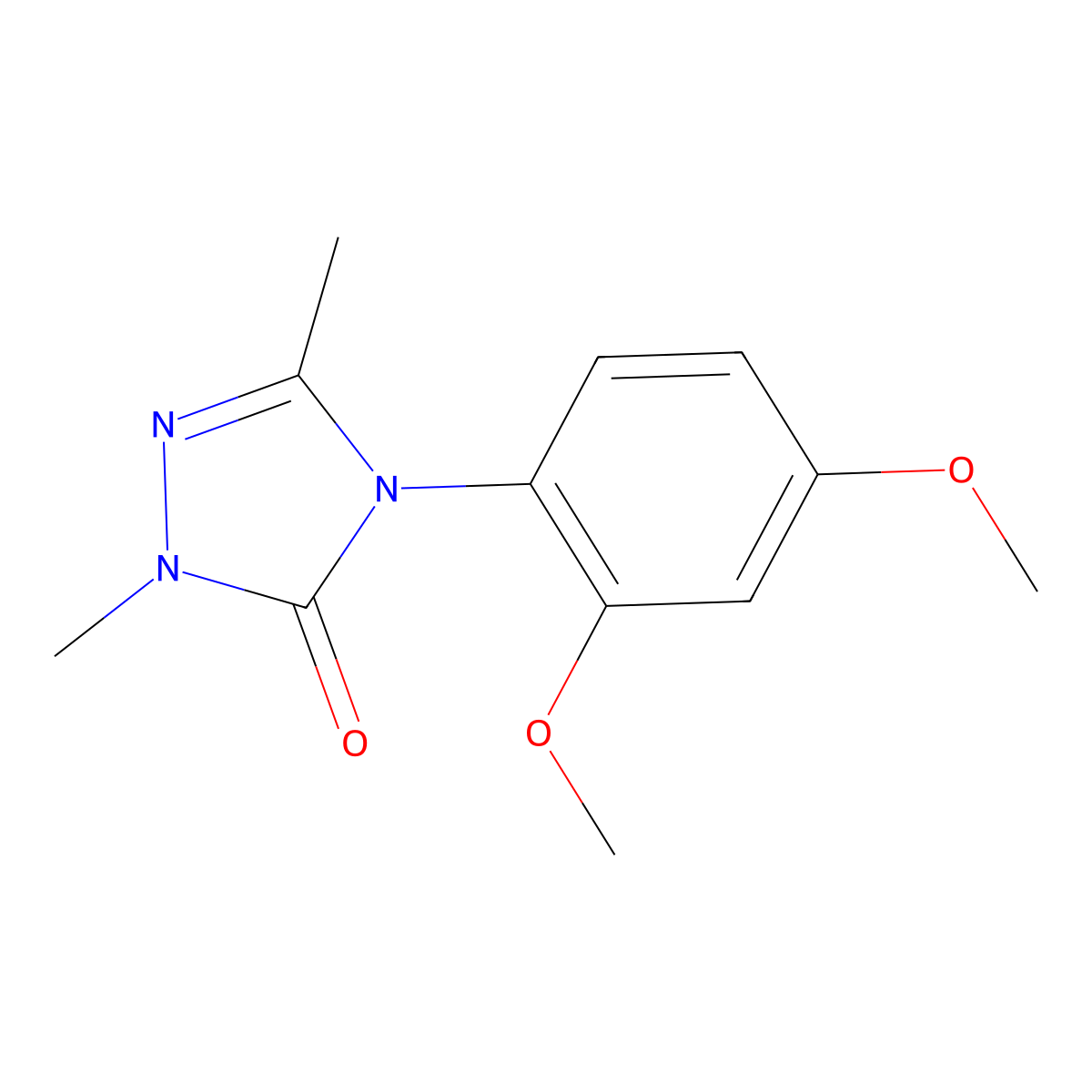 4-(2,4-dimethoxyphenyl)-2,5-dimethyl-2,4-dihydro-3H-1,2,4-triazol-3-one molecular structure, CAS 861206-35-1