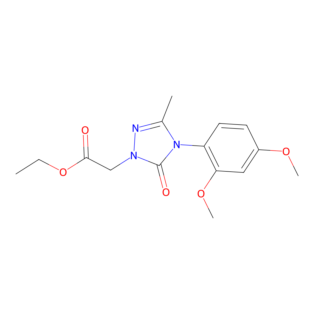 ethyl 2-[4-(2,4-dimethoxyphenyl)-3-methyl-5-oxo-4,5-dihydro-1H-1,2,4-triazol-1-yl]acetate molecular structure, CAS 861206-37-3