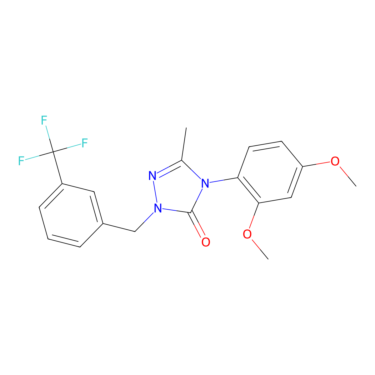 4-(2,4-dimethoxyphenyl)-5-methyl-2-[3-(trifluoromethyl)benzyl]-2,4-dihydro-3H-1,2,4-triazol-3-one molecular structure, CAS 861206-42-0