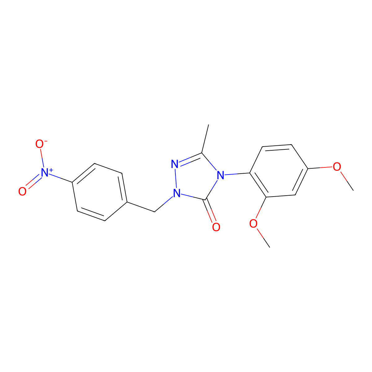 4-(2,4-dimethoxyphenyl)-5-methyl-2-(4-nitrobenzyl)-2,4-dihydro-3H-1,2,4-triazol-3-one molecular structure, CAS 861206-43-1