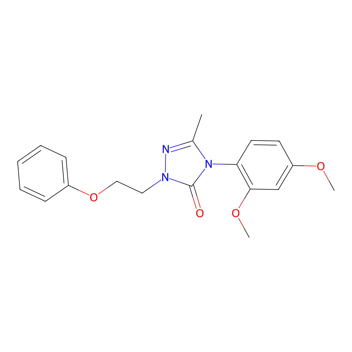 4-(2,4-dimethoxyphenyl)-5-methyl-2-(2-phenoxyethyl)-2,4-dihydro-3H-1,2,4-triazol-3-one molecular structure, CAS 861206-44-2