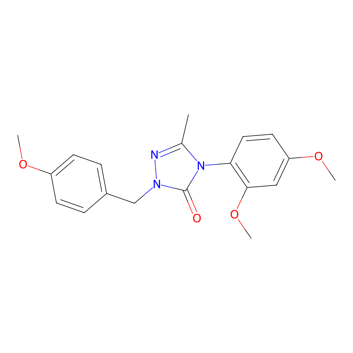 4-(2,4-dimethoxyphenyl)-2-(4-methoxybenzyl)-5-methyl-2,4-dihydro-3H-1,2,4-triazol-3-one molecular structure, CAS 861206-45-3
