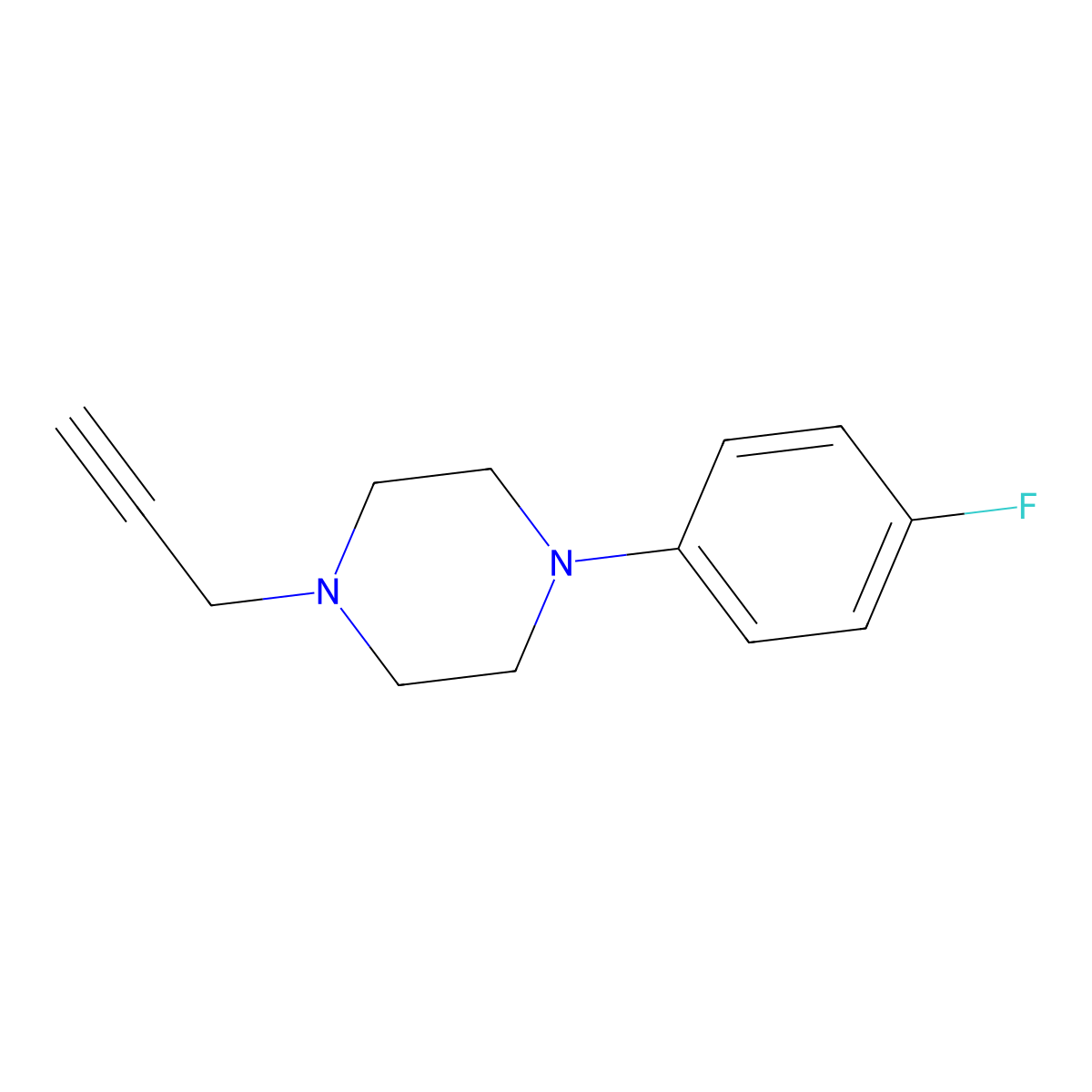 1-(4-Fluorophenyl)-4-(2-propynyl)piperazine molecular structure, CAS 861206-49-7