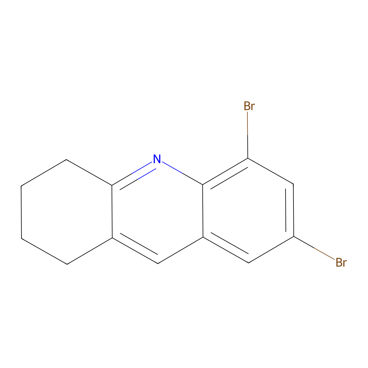 5,7-Dibromo-1,2,3,4-tetrahydroacridine molecular structure, CAS 861206-56-6