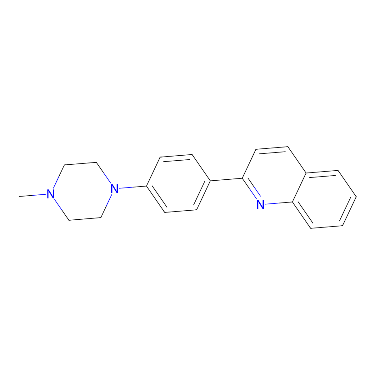 2-[4-(4-Methylpiperazin-1-yl)phenyl]quinoline molecular structure, CAS 861206-59-9