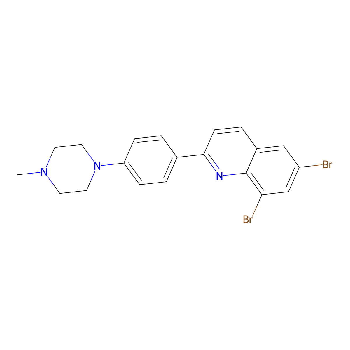 6,8-Dibromo-2-[4-(4-methylpiperazin-1-yl)phenyl]quinoline molecular structure, CAS 861206-60-2