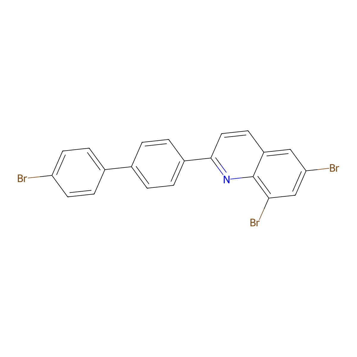6,8-Dibromo-2-[4-(4-bromophenyl)phenyl]quinoline molecular structure, CAS 861206-62-4