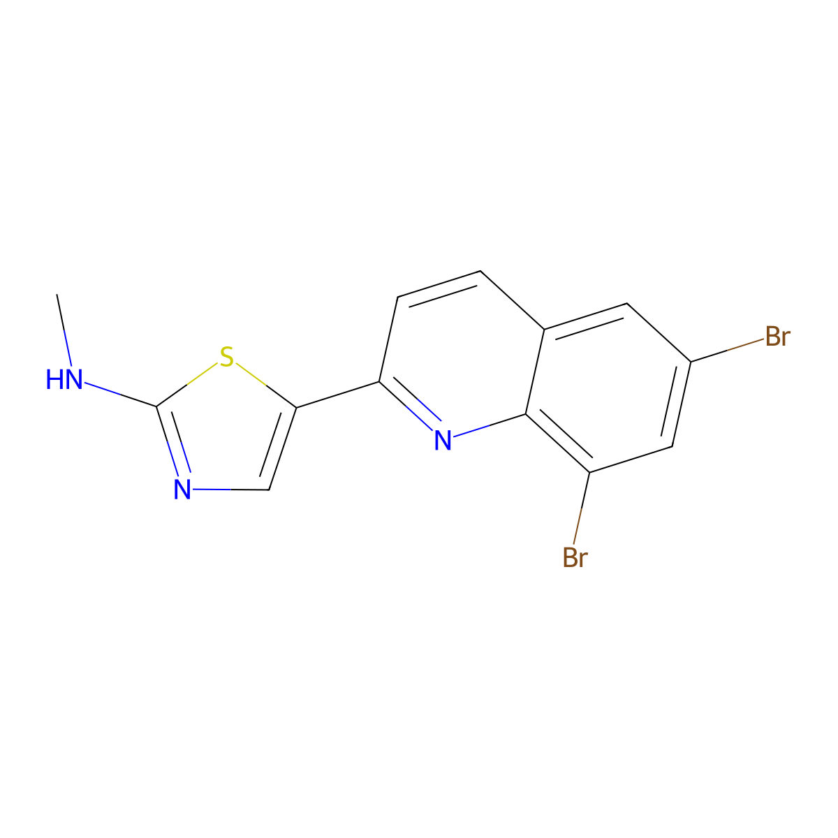 N-[5-(6,8-dibromo-2-quinolinyl)-1,3-thiazol-2-yl]-N-methylamine molecular structure, CAS 861206-63-5