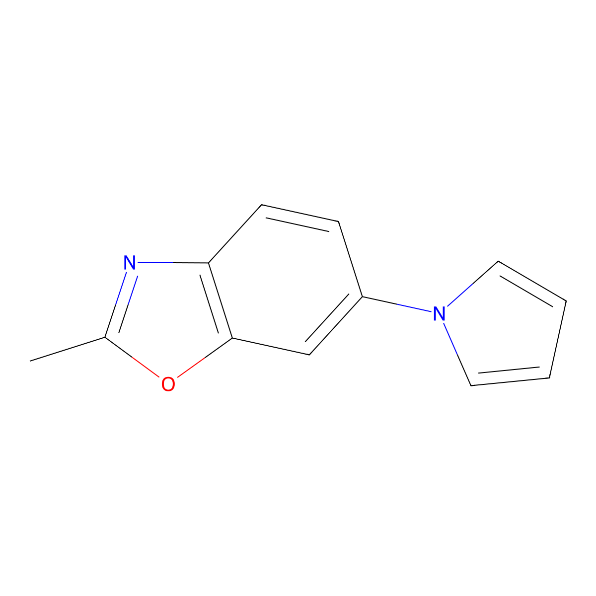 2-methyl-6-(1H-pyrrol-1-yl)-1,3-benzoxazole molecular structure, CAS 861206-64-6