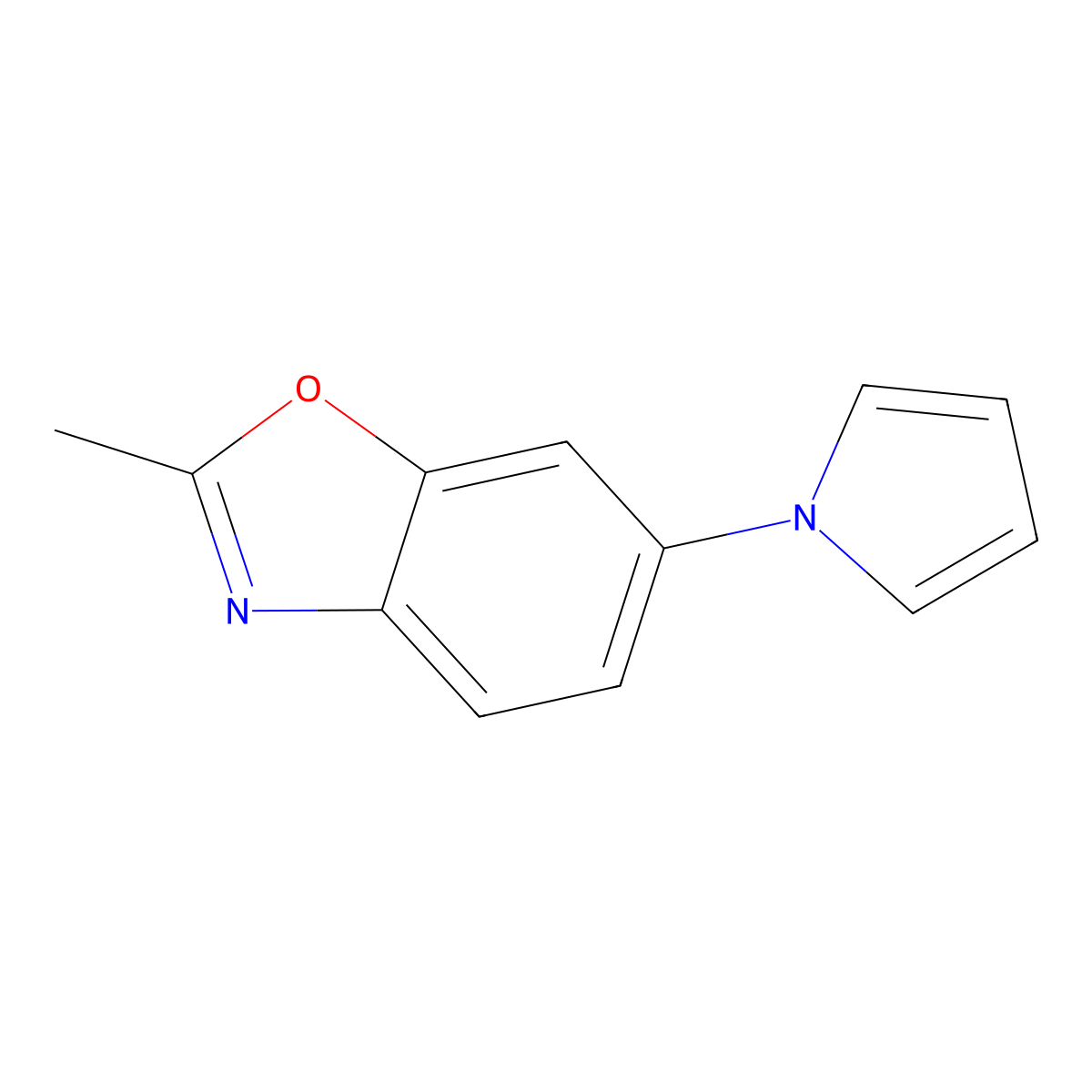 2-methyl-6-(1H-pyrrol-1-yl)-1,3-benzoxazole molecular structure, CAS 861206-64-6