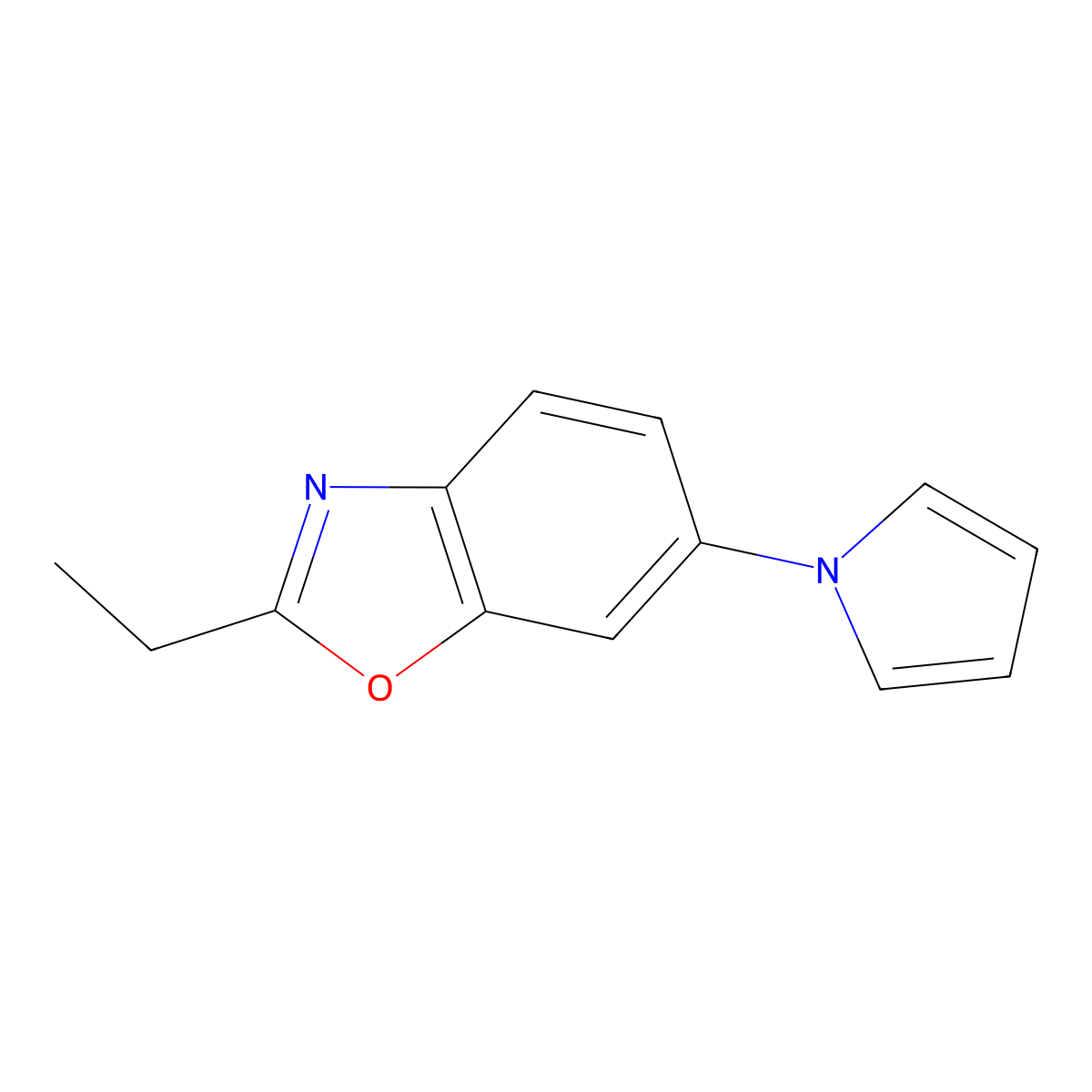 2-ethyl-6-(1H-pyrrol-1-yl)-1,3-benzoxazole molecular structure, CAS 861206-65-7