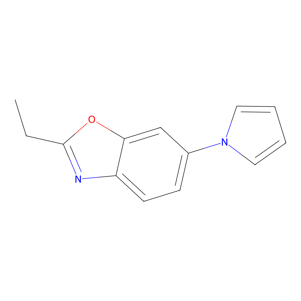 2-ethyl-6-(1H-pyrrol-1-yl)-1,3-benzoxazole molecular structure, CAS 861206-65-7
