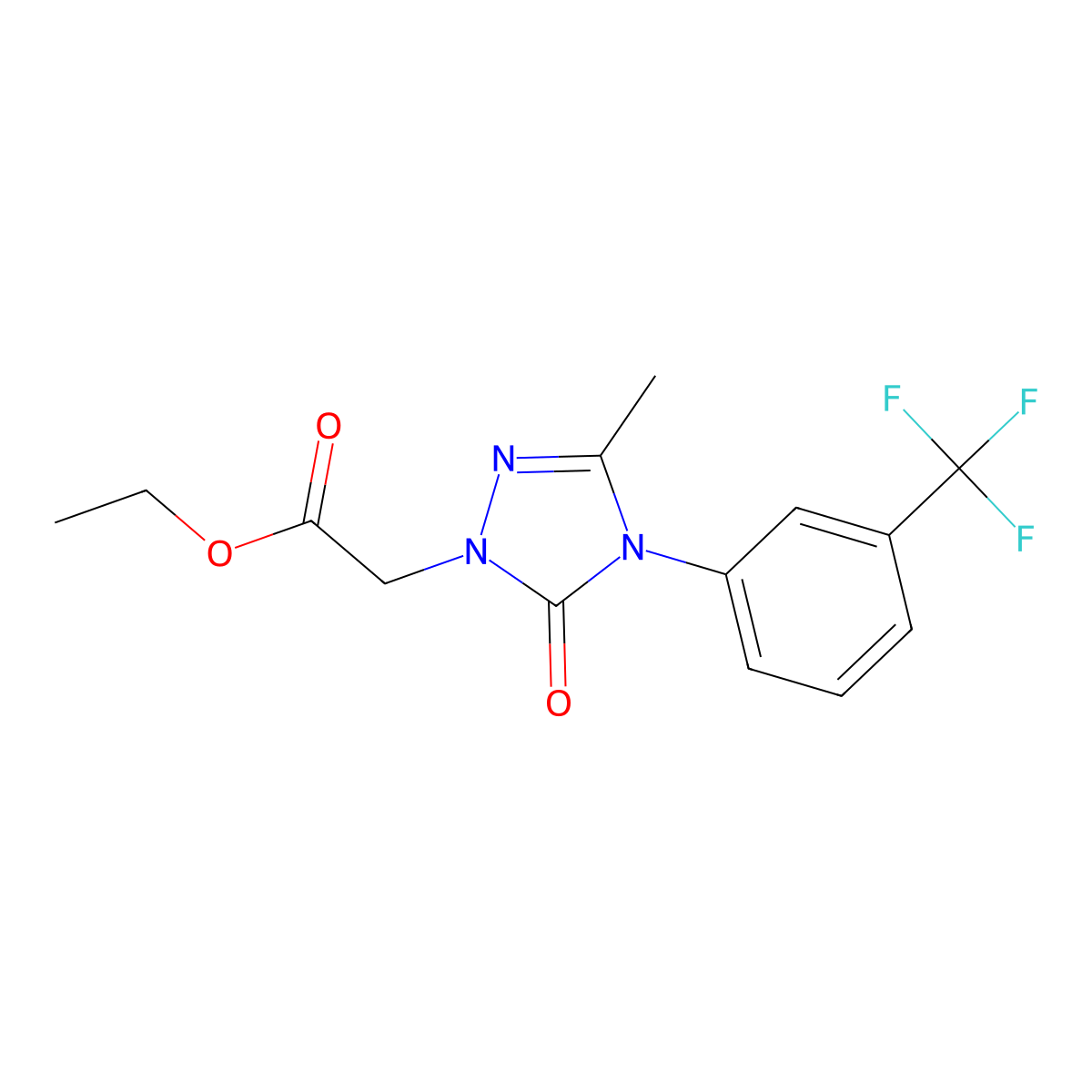 ethyl 2-{3-methyl-5-oxo-4-[3-(trifluoromethyl)phenyl]-4,5-dihydro-1H-1,2,4-triazol-1-yl}acetate molecular structure, CAS 861206-69-1
