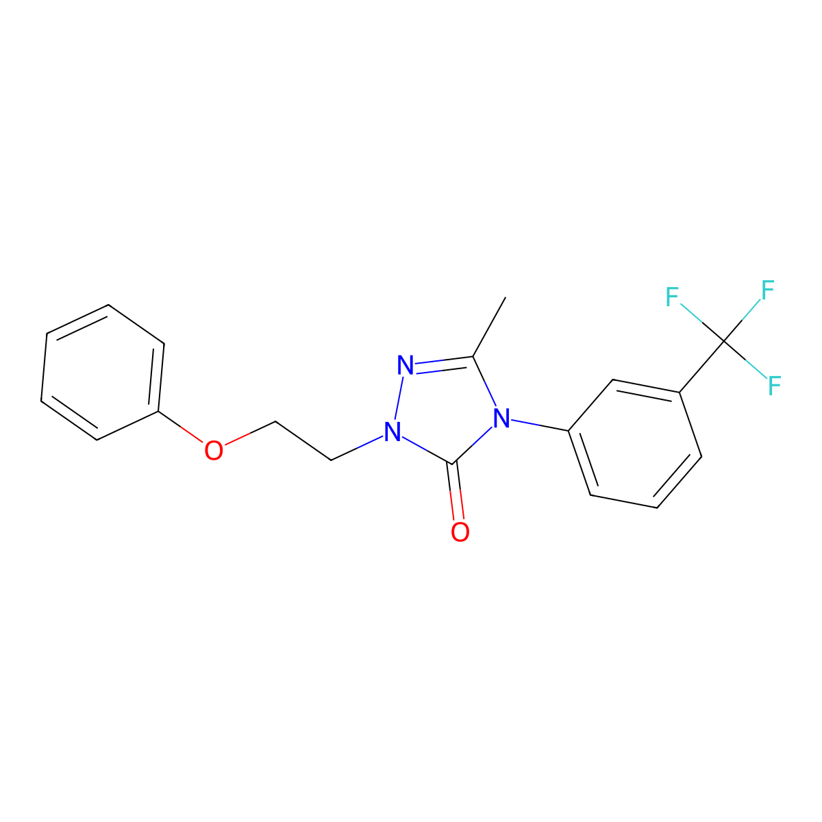 5-Methyl-2-(2-phenoxyethyl)-4-[3-(trifluoromethyl)phenyl]-1,2,4-triazol-3-one molecular structure, CAS 861206-75-9