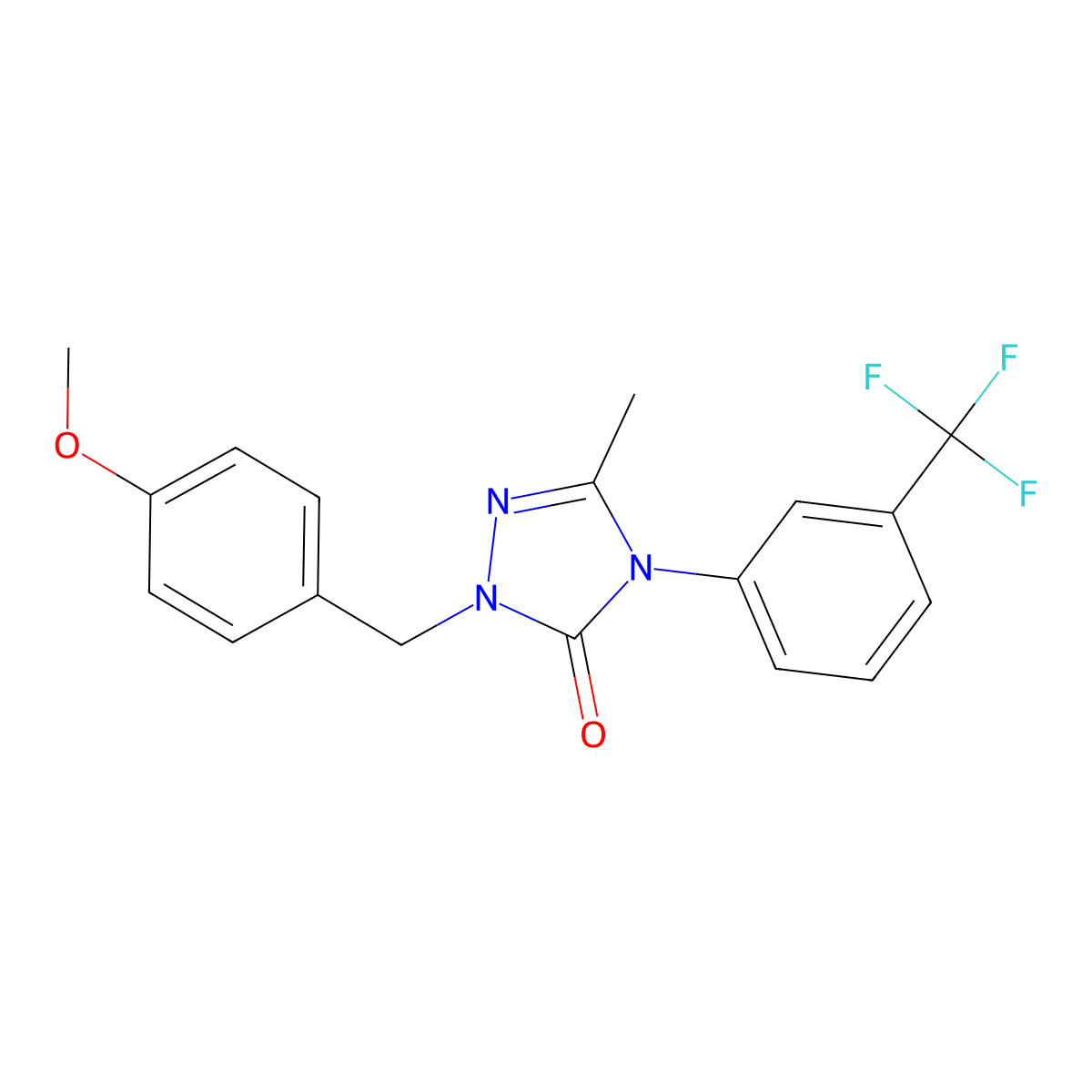 2-[(4-Methoxyphenyl)methyl]-5-methyl-4-[3-(trifluoromethyl)phenyl]-1,2,4-triazol-3-one molecular structure, CAS 861206-76-0