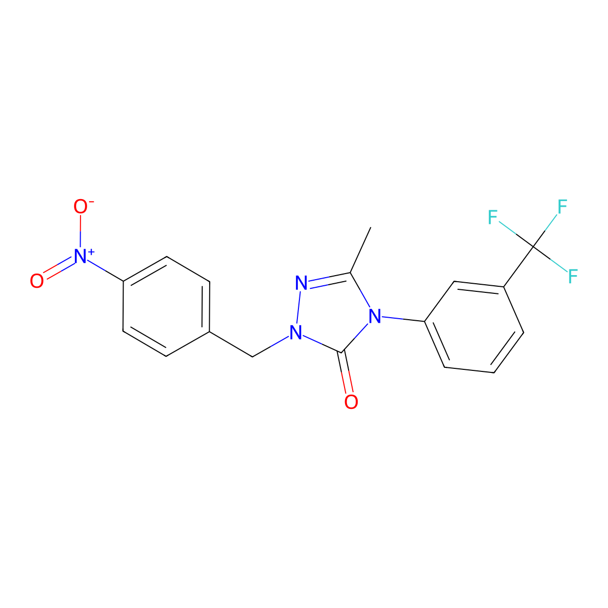 5-methyl-2-(4-nitrobenzyl)-4-[3-(trifluoromethyl)phenyl]-2,4-dihydro-3H-1,2,4-triazol-3-one molecular structure, CAS 861206-77-1