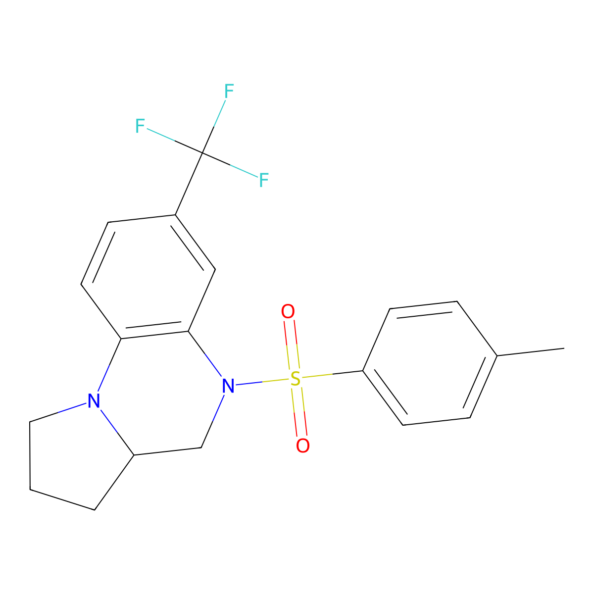 5-[(4-Methylphenyl)sulfonyl]-7-(trifluoromethyl)-1,2,3,3a,4,5-hexahydropyrrolo[1,2-a]quinoxaline molecular structure, CAS 861206-81-7