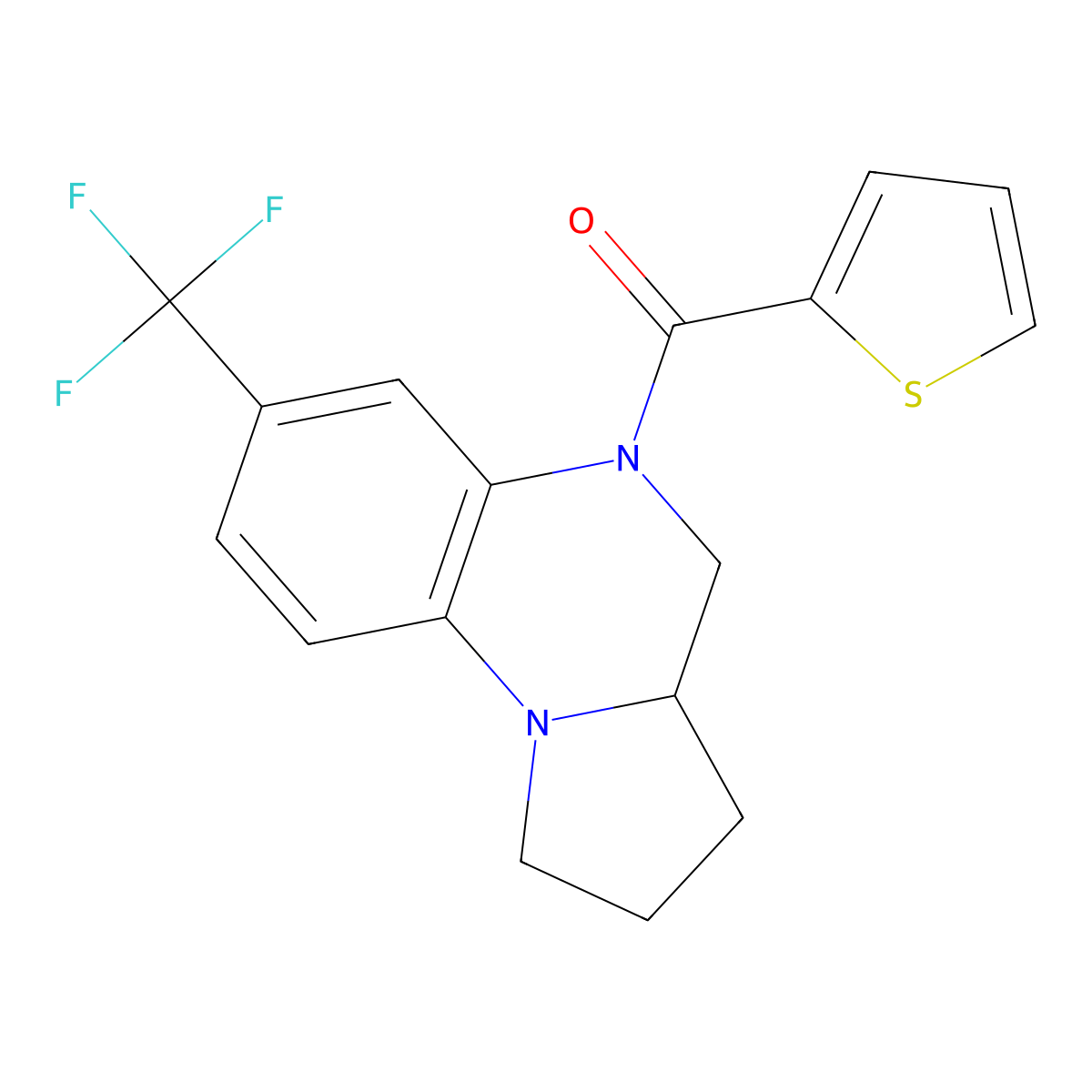 2-thienyl[7-(trifluoromethyl)-2,3,3a,4-tetrahydropyrrolo[1,2-a]quinoxalin-5(1H)-yl]methanone molecular structure, CAS 861206-85-1