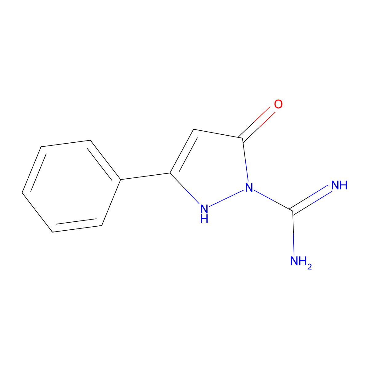 5-oxo-3-phenyl-2,5-dihydro-1H-pyrazole-1-carboximidamide molecular structure, CAS 861206-89-5