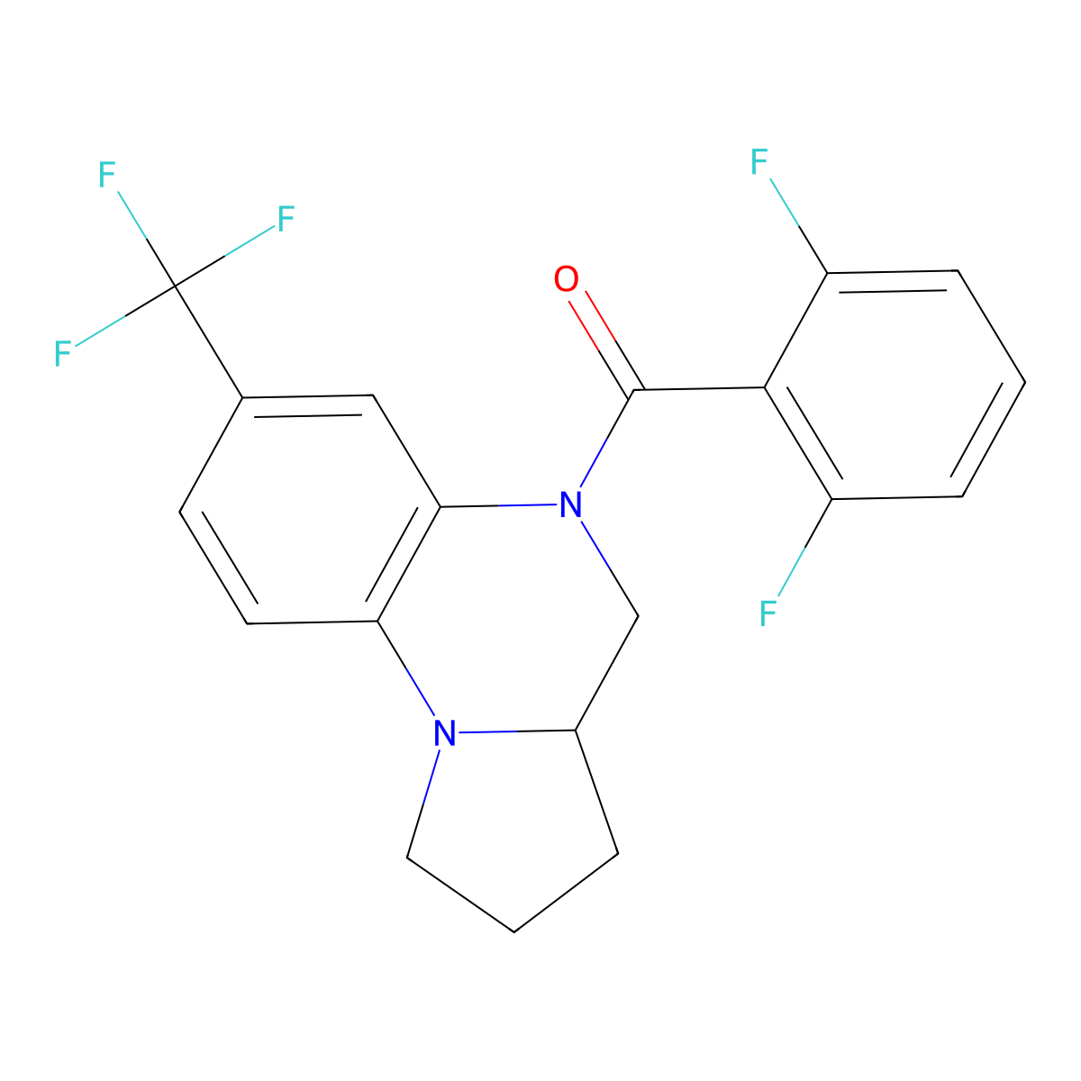 (2,6-difluorophenyl)[7-(trifluoromethyl)-2,3,3a,4-tetrahydropyrrolo[1,2-a]quinoxalin-5(1H)-yl]methanone molecular structure, CAS 861206-91-9