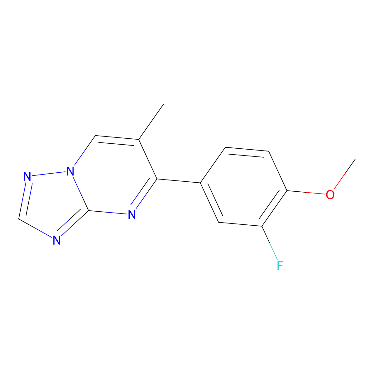 5-(3-Fluoro-4-methoxyphenyl)-6-methyl-[1,2,4]triazolo[1,5-a]pyrimidine molecular structure, CAS 861207-30-9