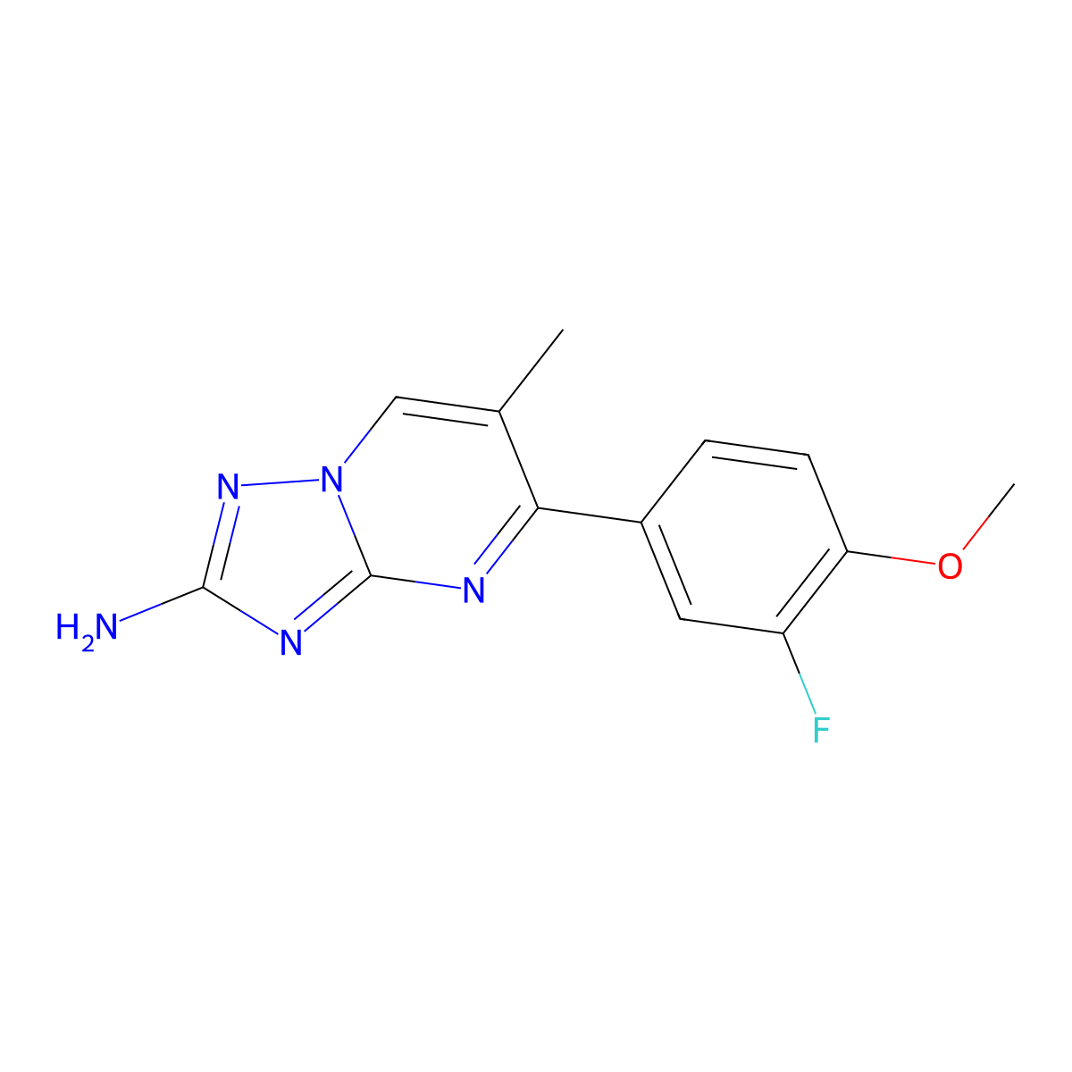 5-(3-Fluoro-4-methoxyphenyl)-6-methyl-[1,2,4]triazolo[1,5-a]pyrimidin-2-amine molecular structure, CAS 861207-38-7