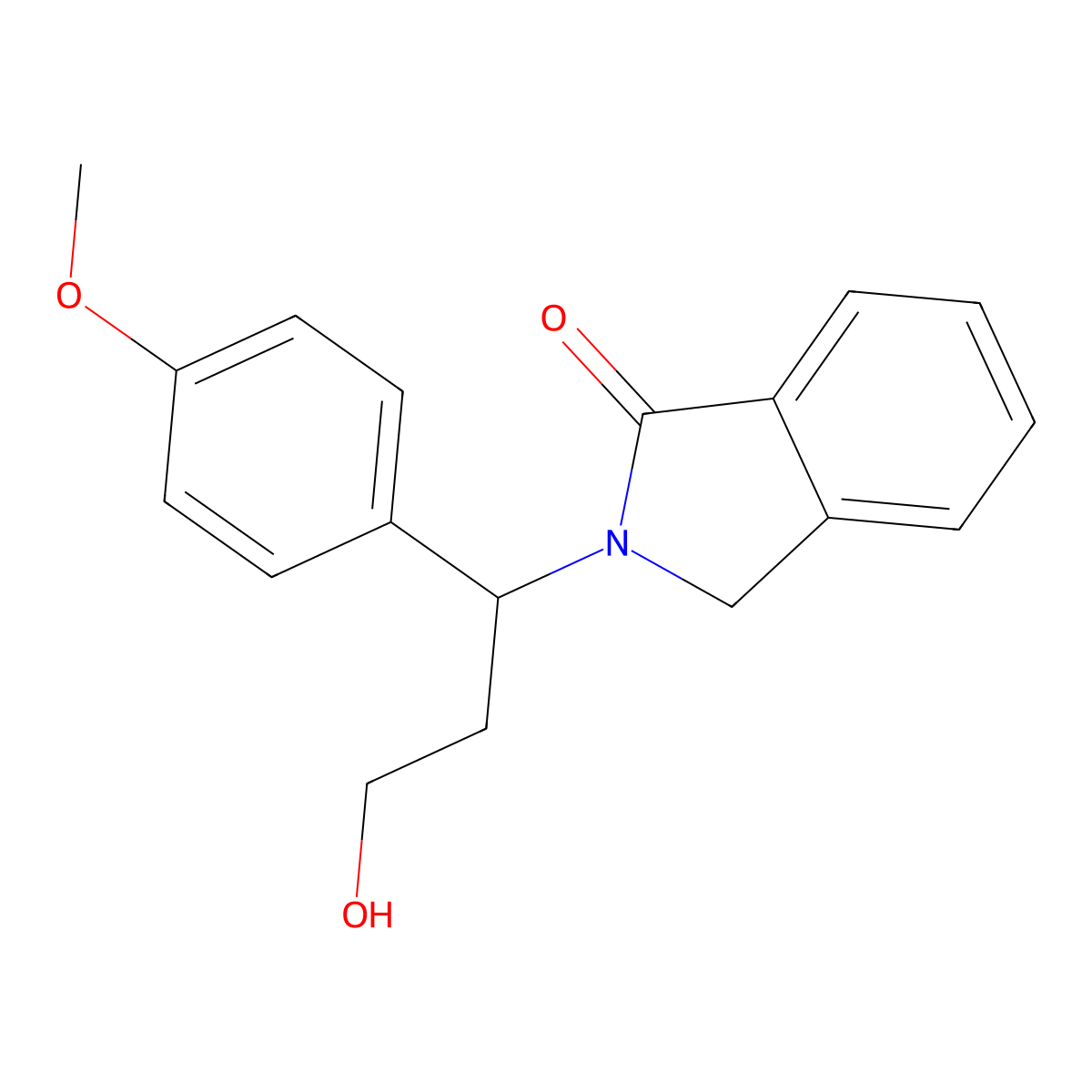 2-[3-Hydroxy-1-(4-methoxyphenyl)propyl]-1-isoindolinone molecular structure, CAS 861207-49-0