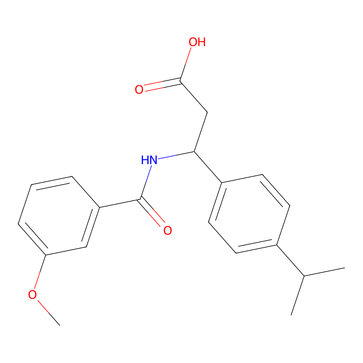 3-(4-Isopropylphenyl)-3-[(3-methoxybenzoyl)amino]propanoic acid molecular structure, CAS 861207-50-3