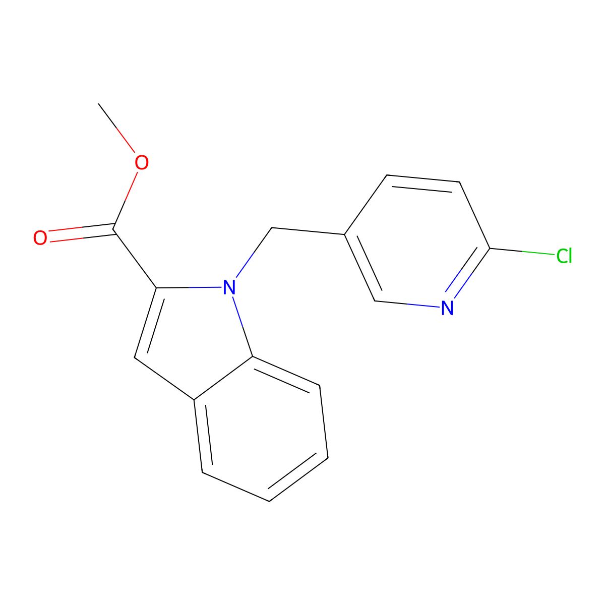 methyl 1-[(6-chloro-3-pyridinyl)methyl]-1H-indole-2-carboxylate molecular structure, CAS 861207-52-5