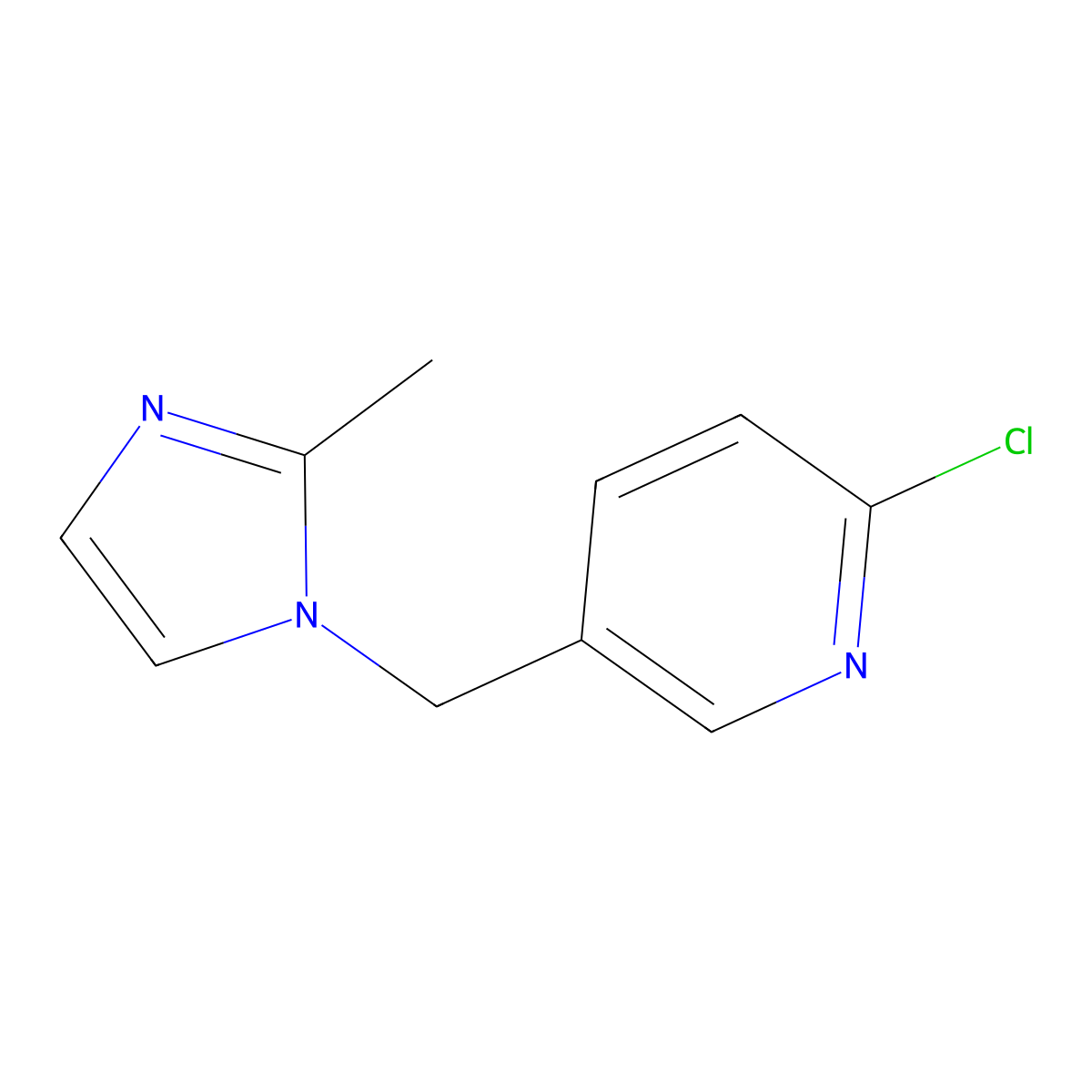 2-chloro-5-[(2-methyl-1H-imidazol-1-yl)methyl]pyridine molecular structure, CAS 861207-54-7
