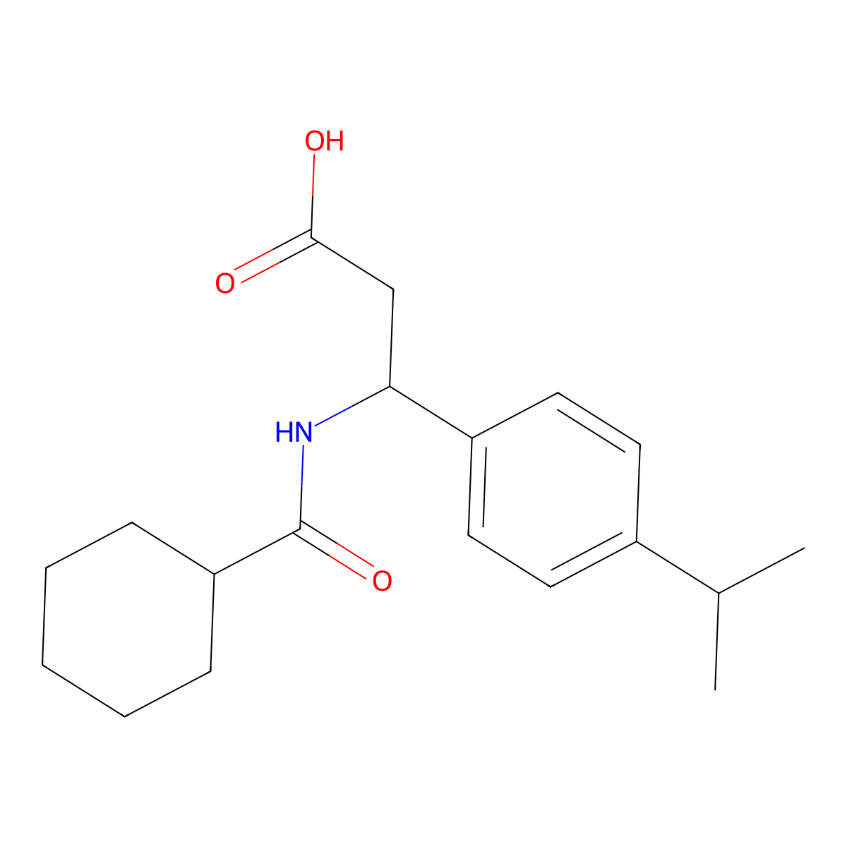 3-[(Cyclohexylcarbonyl)amino]-3-(4-isopropylphenyl)propanoic acid molecular structure, CAS 861207-57-0