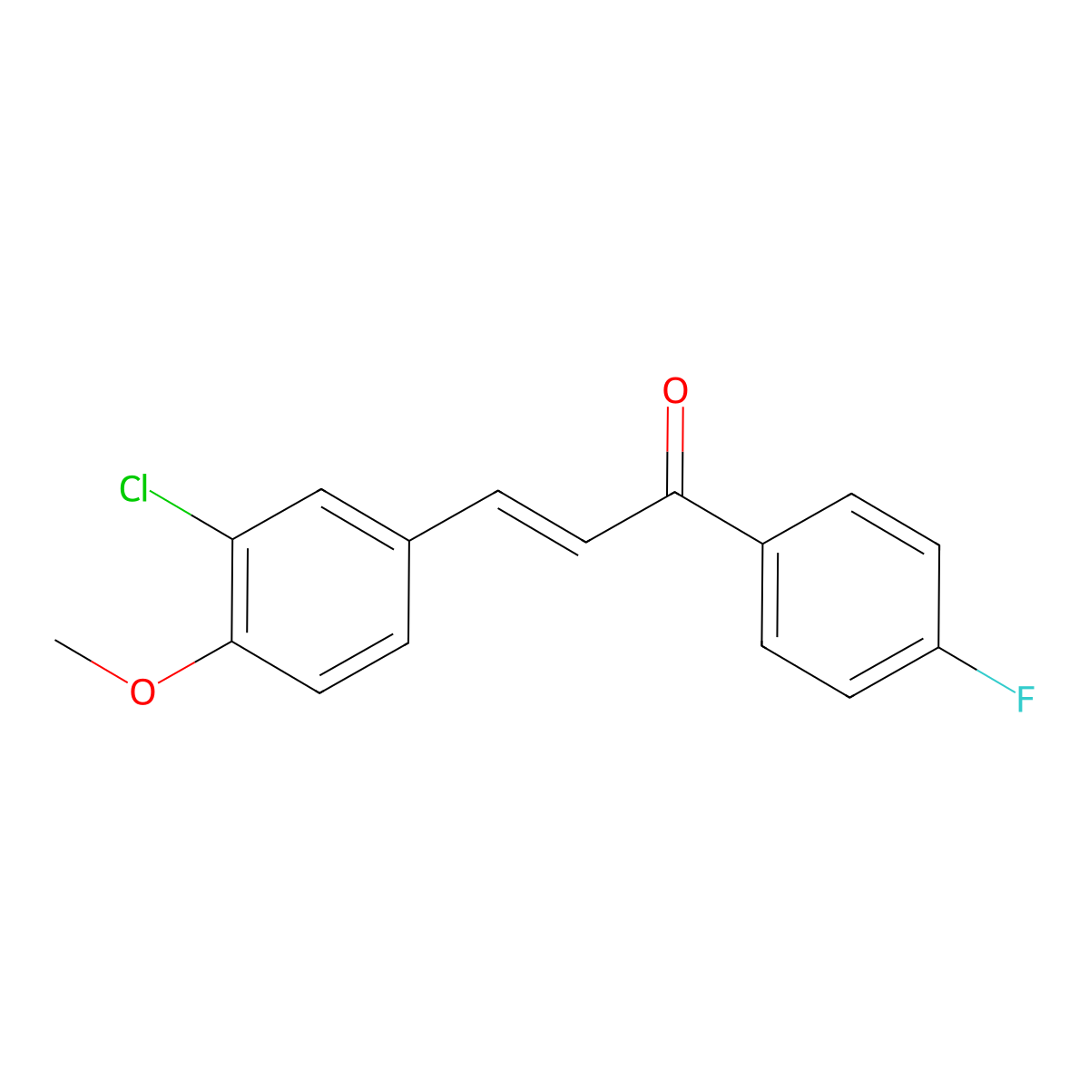 (E)-3-(3-chloro-4-methoxyphenyl)-1-(4-fluorophenyl)prop-2-en-1-one molecular structure, CAS 861207-59-2