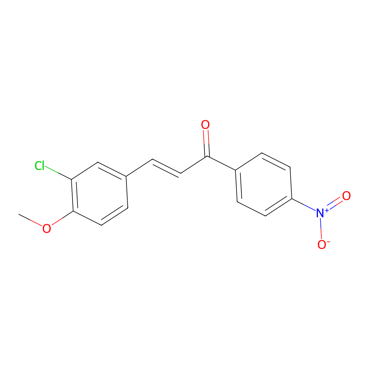 (2E)-3-(3-chloro-4-methoxyphenyl)-1-(4-nitrophenyl)prop-2-en-1-one molecular structure, CAS 861207-61-6