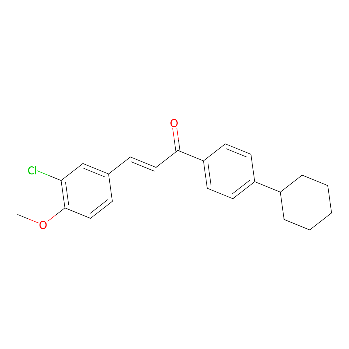 (E)-3-(3-chloro-4-methoxyphenyl)-1-(4-cyclohexylphenyl)prop-2-en-1-one molecular structure, CAS 861207-62-7